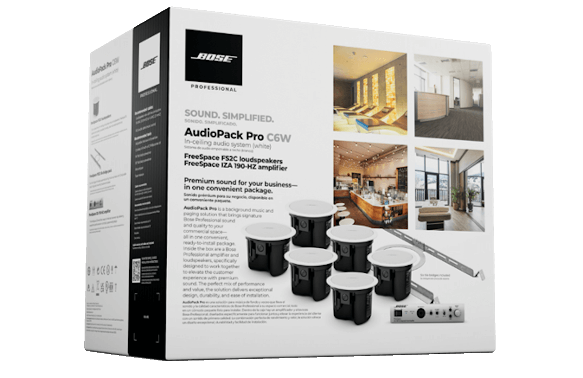 Kit de Audio Freespace | 6 Altavoces de Plafón + Amplificador | Color Blanco | Ideal para Audio Ambiental - Image 2